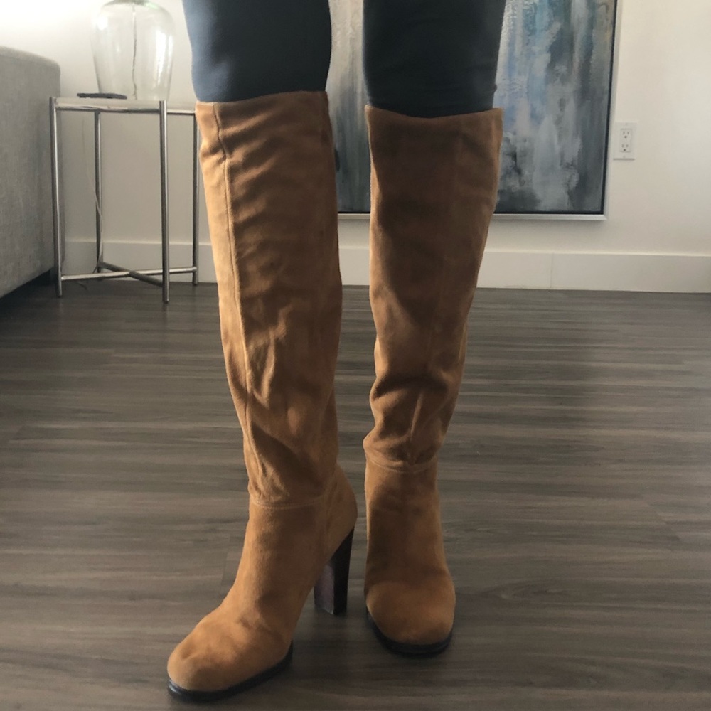 Knee High Tan Suede Boots